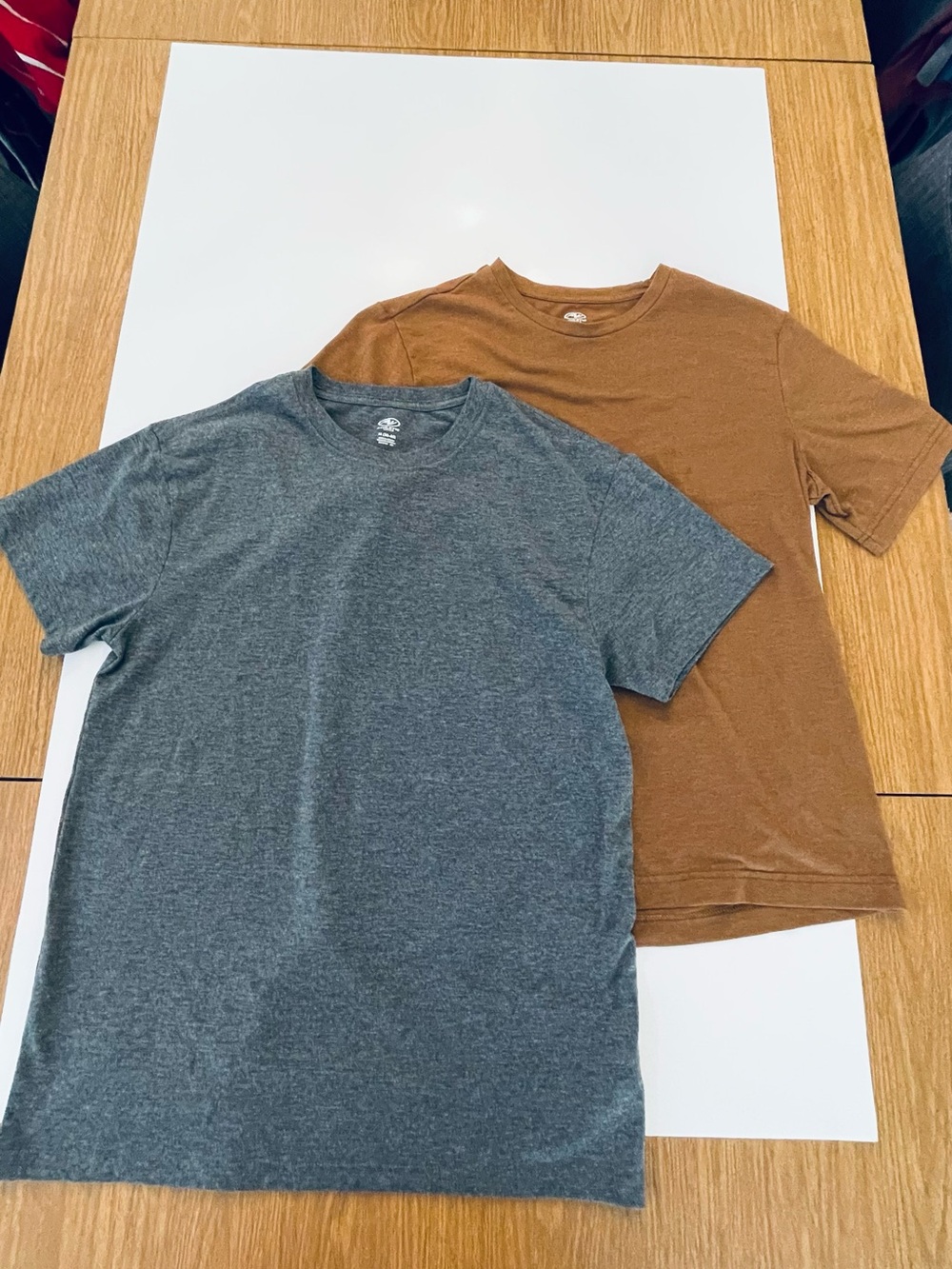 Athletic Works Two-Pack Short Sleeve Tees in Charcoal and Brown